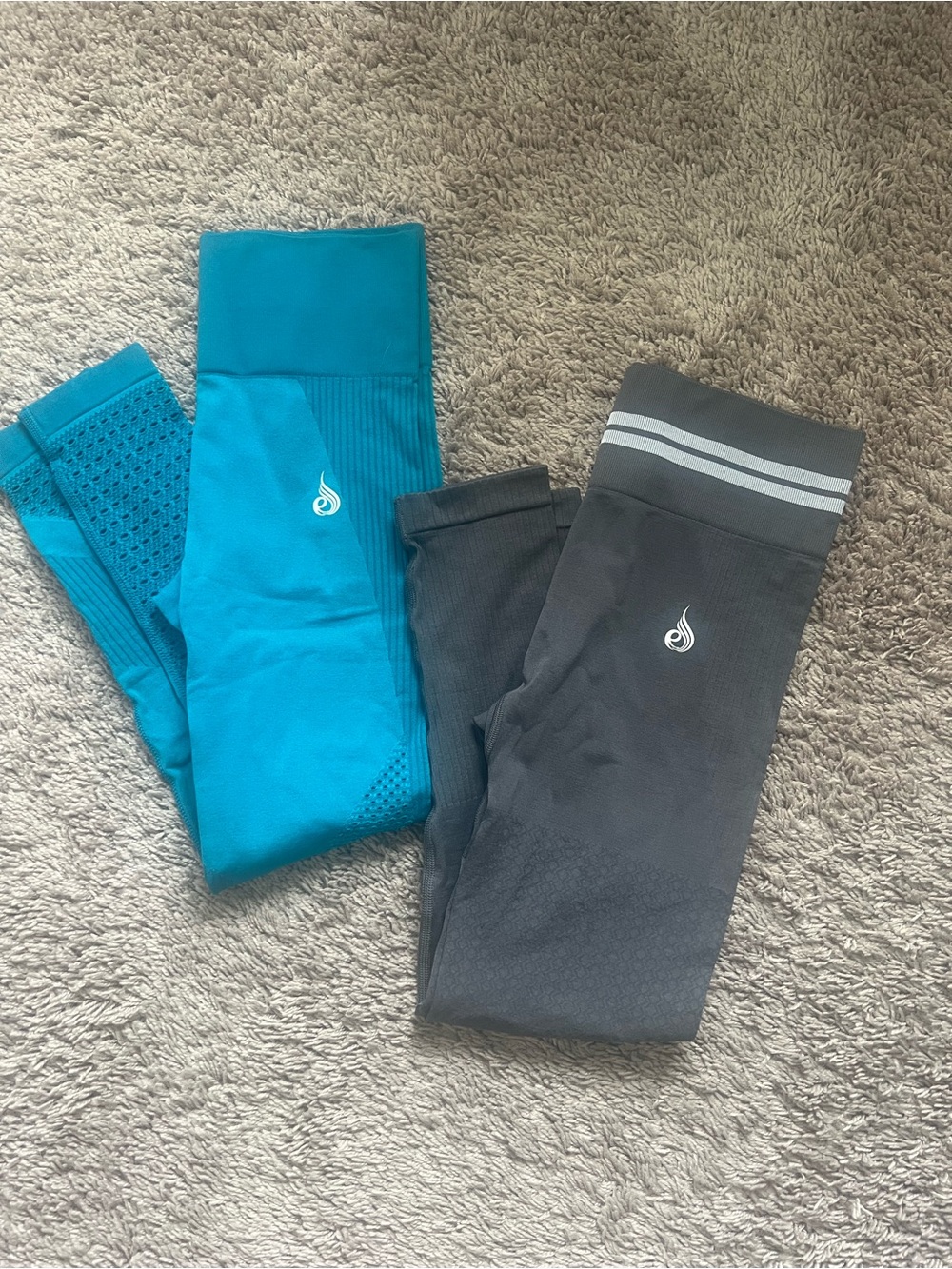 Ryderwear Seamless Active Leggings - Teal and Charcoal BUNDLE